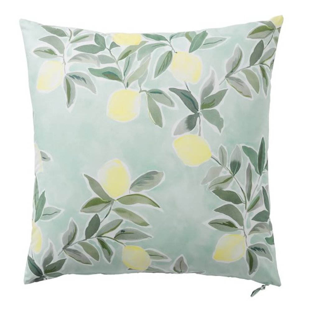 NEW Pottery Barn EURO SHAM Rebecca Atwood Lemon Organic Cotton Percale SOLD OUT